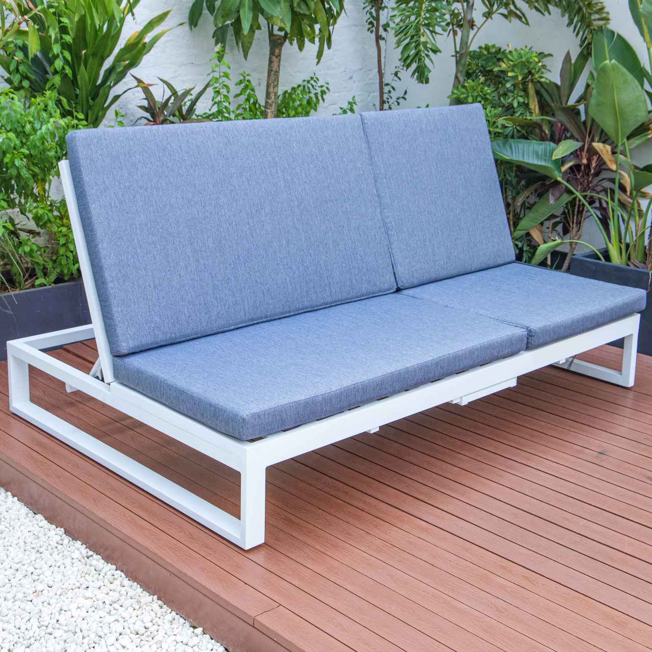 LeisureMod Chelsea Convertible Lounge Reclining Double Chaise With Cushions | Outdoor Recliners & Lounge Chairs | Modishstore - 36