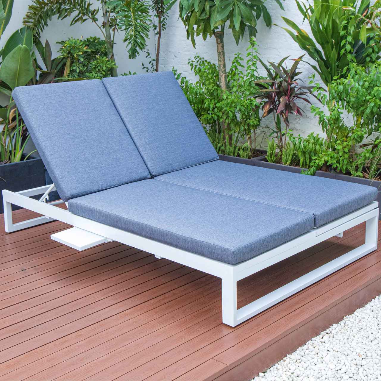 LeisureMod Chelsea Convertible Lounge Reclining Double Chaise With Cushions | Outdoor Recliners & Lounge Chairs | Modishstore - 33