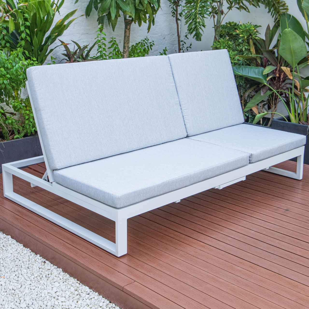 LeisureMod Chelsea Convertible Lounge Reclining Double Chaise With Cushions | Outdoor Recliners & Lounge Chairs | Modishstore - 50