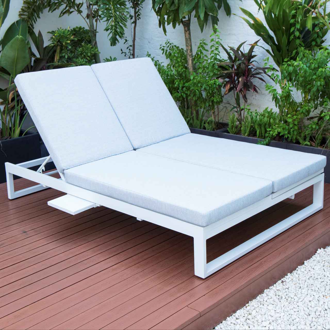 LeisureMod Chelsea Convertible Lounge Reclining Double Chaise With Cushions | Outdoor Recliners & Lounge Chairs | Modishstore - 47