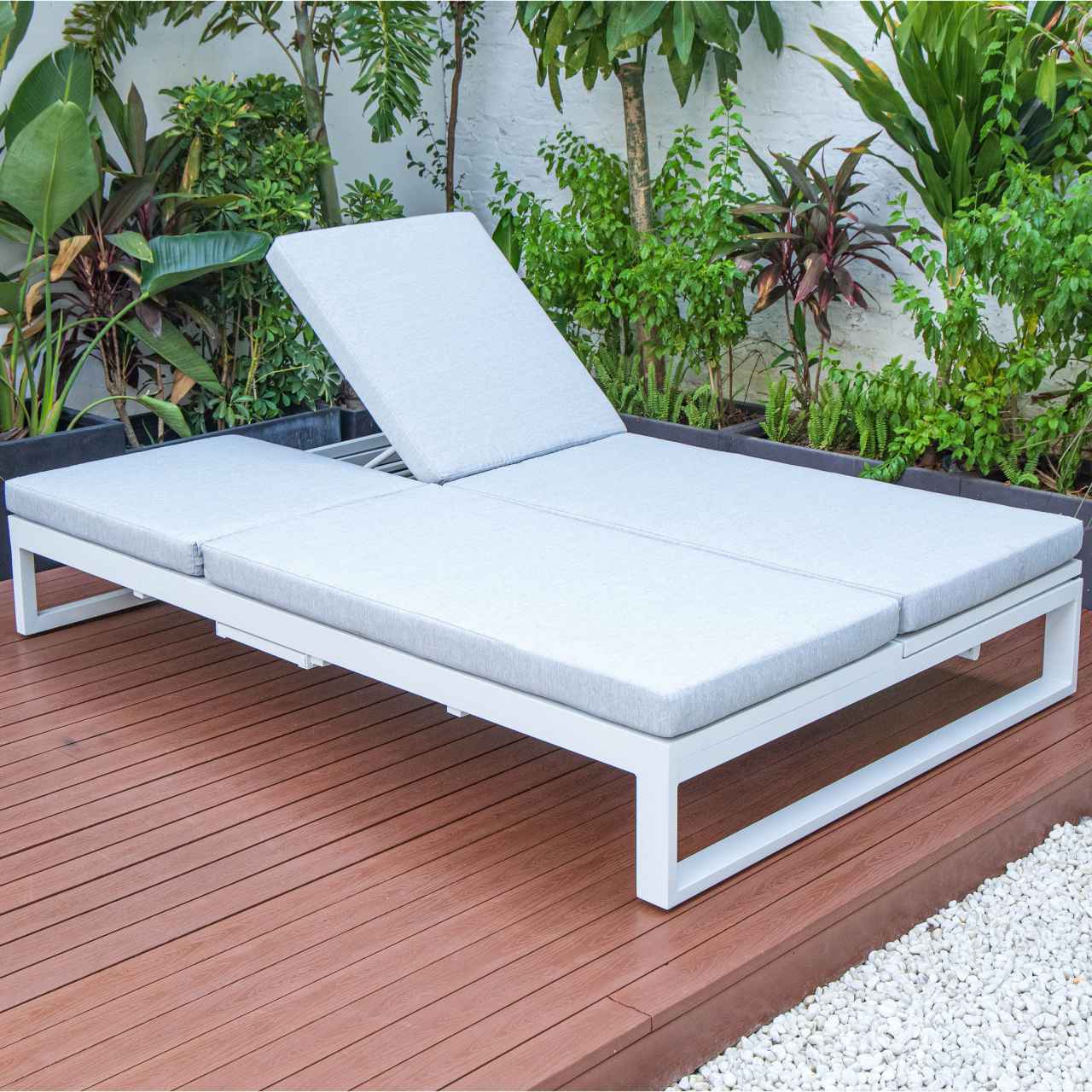 LeisureMod Chelsea Convertible Lounge Reclining Double Chaise With Cushions | Outdoor Recliners & Lounge Chairs | Modishstore - 48