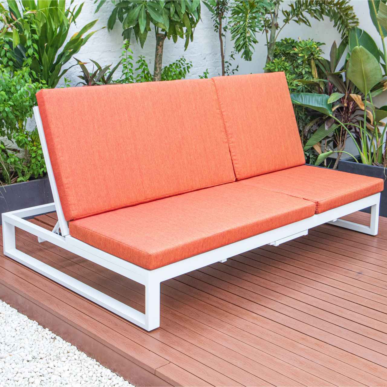 LeisureMod Chelsea Convertible Lounge Reclining Double Chaise With Cushions | Outdoor Recliners & Lounge Chairs | Modishstore - 65