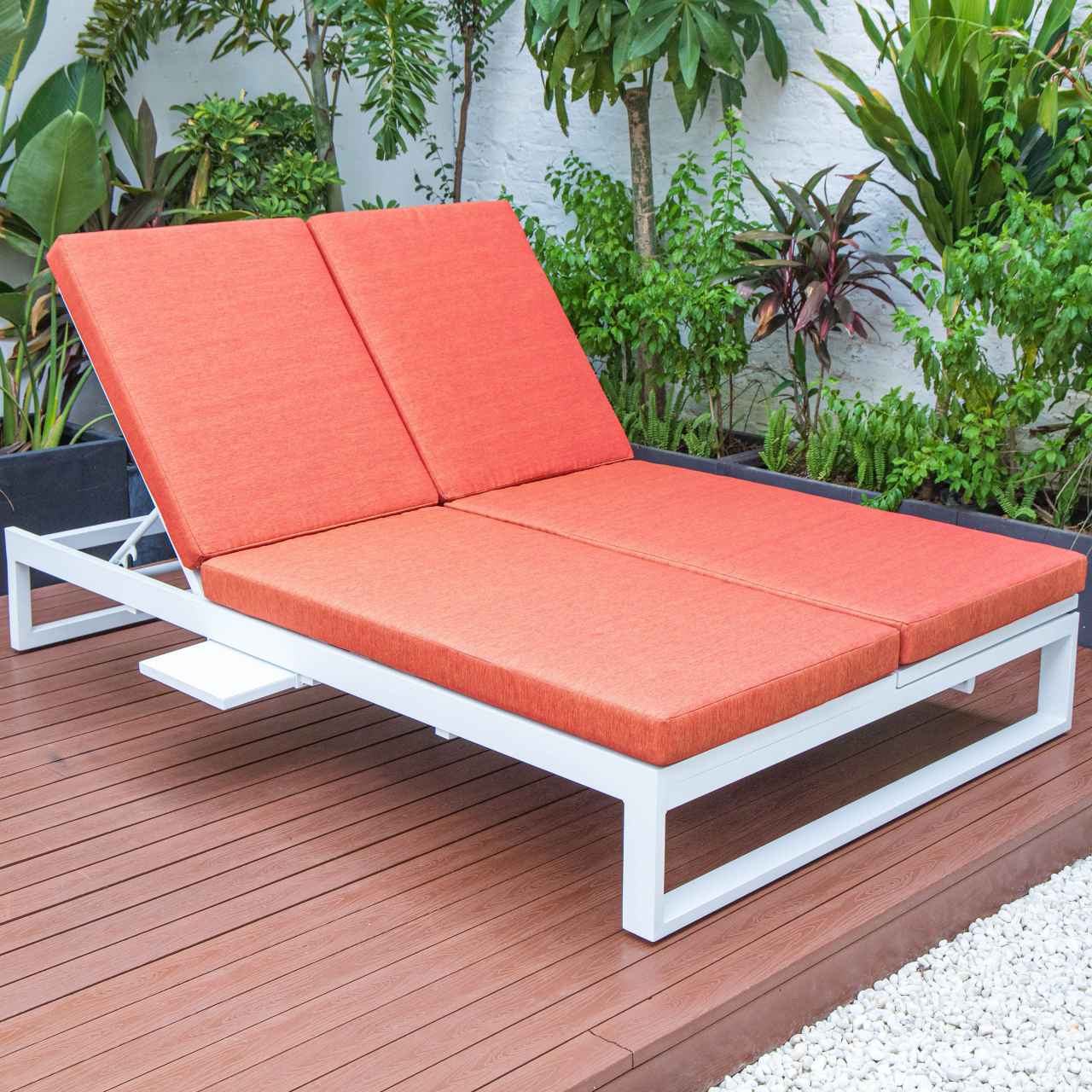 LeisureMod Chelsea Convertible Lounge Reclining Double Chaise With Cushions | Outdoor Recliners & Lounge Chairs | Modishstore - 62