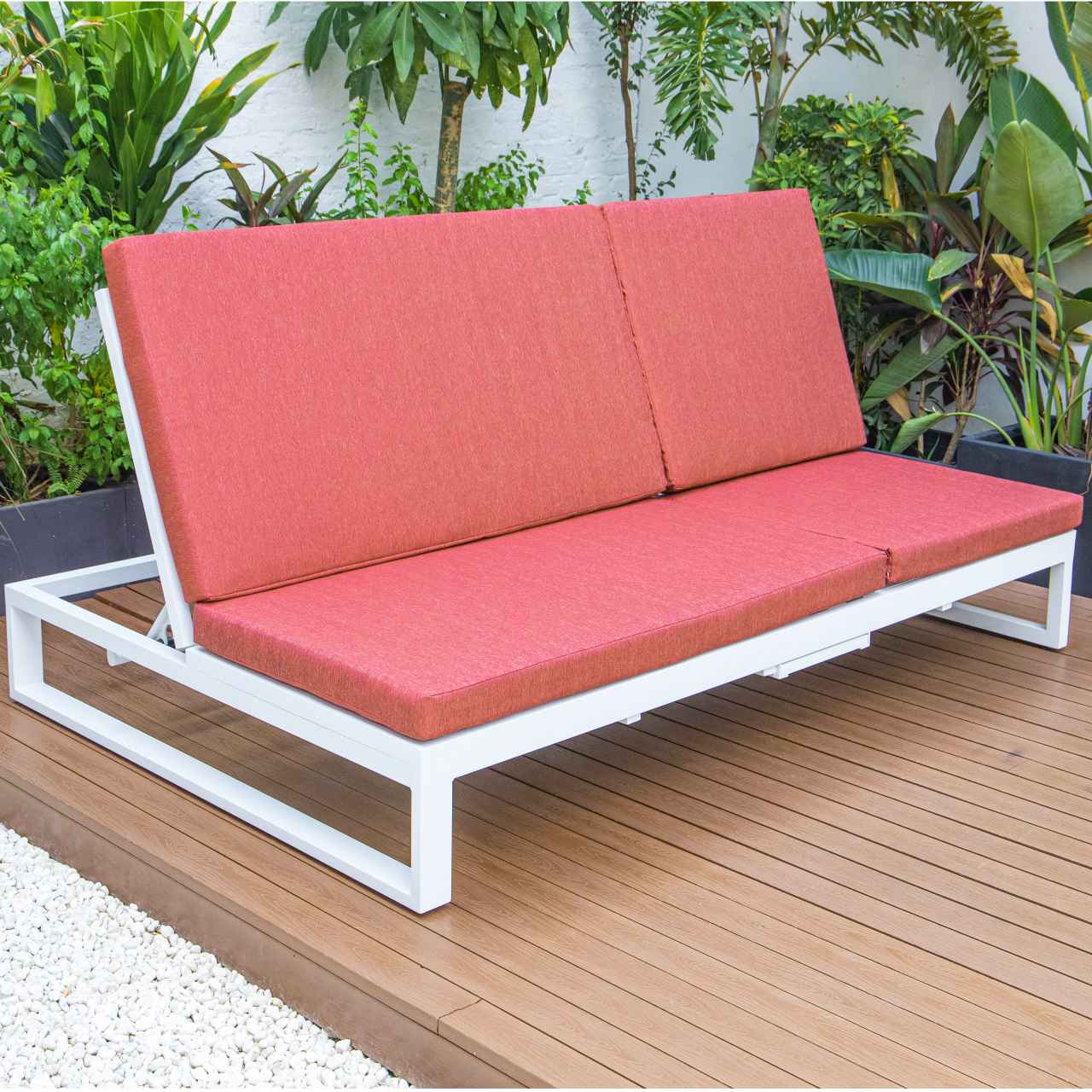 LeisureMod Chelsea Convertible Lounge Reclining Double Chaise With Cushions | Outdoor Recliners & Lounge Chairs | Modishstore - 77