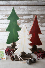 Painted Wooden Christmas Trees S/3 By Kalalou