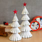 White Painted Metal Christmas Trees W Red Star Set Of 2 By Kalalou | Christmas Trees |  Modishstore 