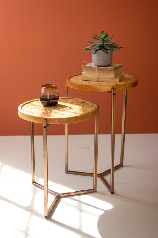 Nesting Round Top Tables Set Of 2 By Kalalou | Nesting Tables | Modishstore