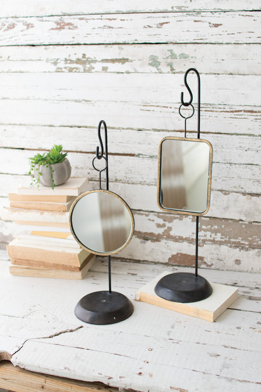 Table Top Metal Mirrors Set Of 2 By Kalalou | Modishstore | Mirrors