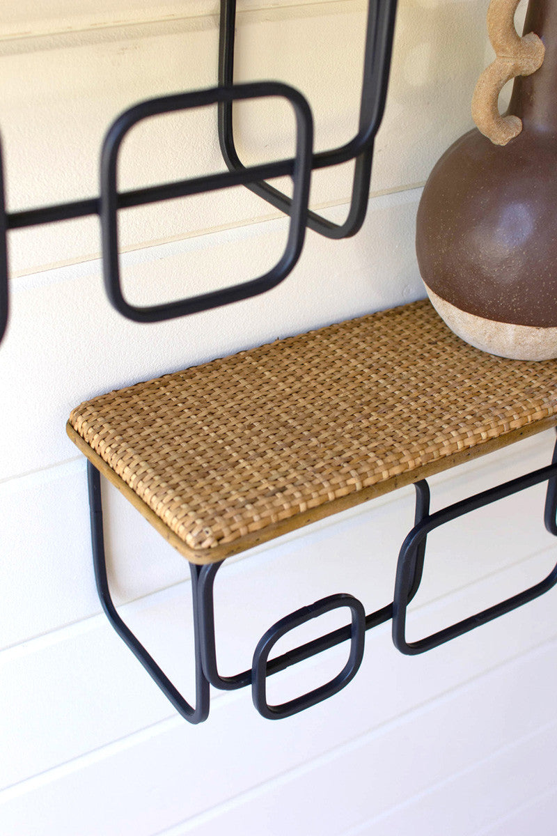 Wall Shelves With Woven Tops Set Of 2 By Kalalou | Wall Shelf | Modishstore - 2