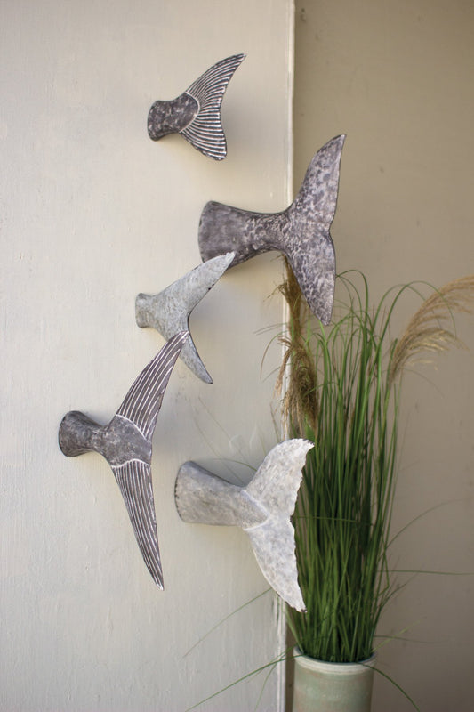 Kalalou Fish Tale Wall Sculptures - Set Of 5 | Modishstore | Sculptures