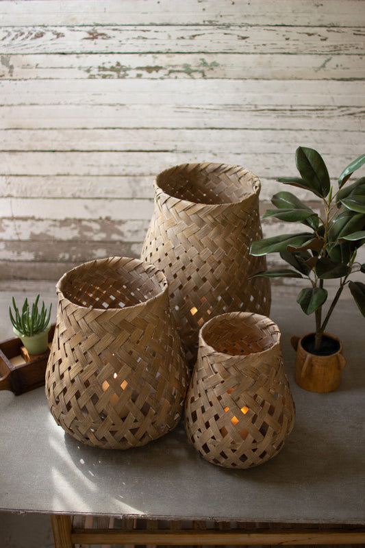 Kalalou Bamboo Baskets (Set Of 3) | Modishstore | Bins, Baskets & Buckets