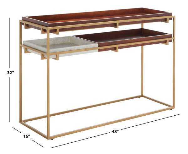 Safavieh Akari Marble Console Table - Brown | Console Tables | Modishstore - 3