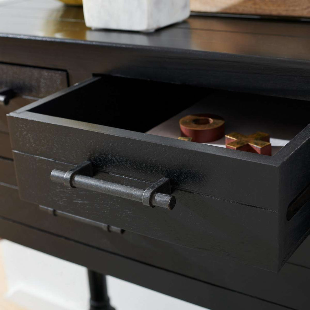 Safavieh Filbert 3 Drawer Console Table - Black | Console Tables | Modishstore - 4