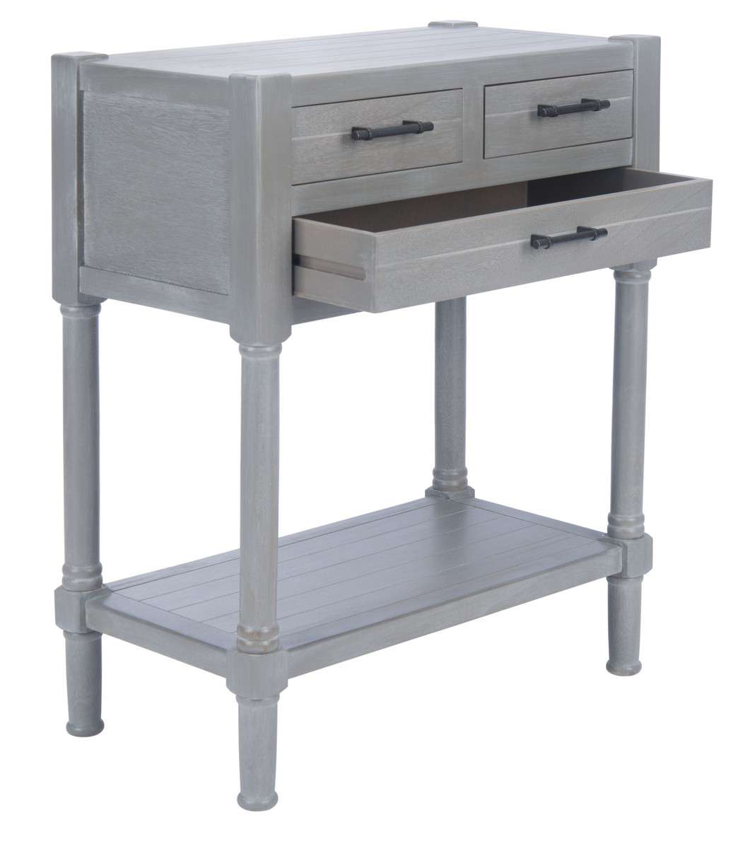 Safavieh Filbert 3 Drawer Console Table - White Washed Gray | Console Tables | Modishstore - 3