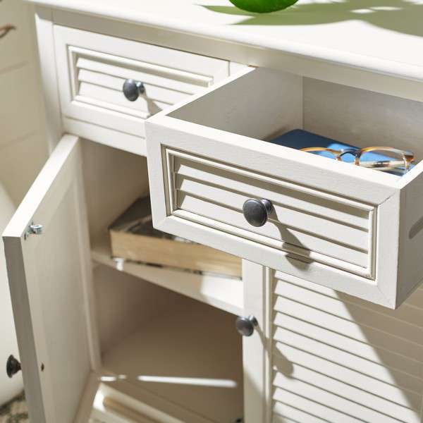 Safavieh Tate 2Drw 2 Door Sideboard - Distressed White | Console Tables | Modishstore - 3