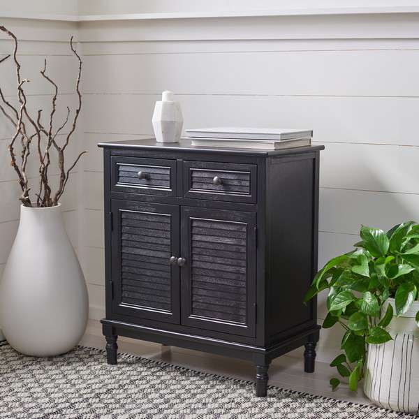 Safavieh Tate 2Drw 2 Door Sideboard - Black | Console Tables | Modishstore