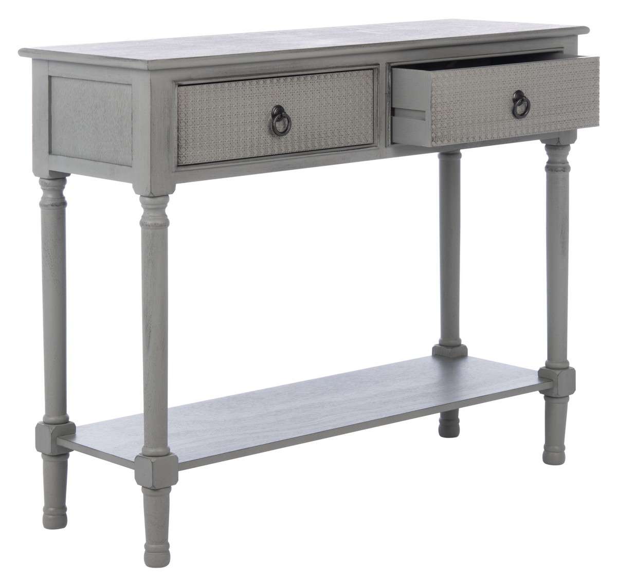 Safavieh Haines 2Drw Console Table - Distressed Gray | Console Tables | Modishstore - 2
