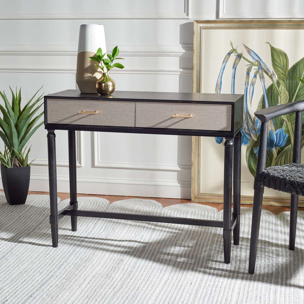 Safavieh Estella 2Drw Console Table - Black | Console Tables | Modishstore