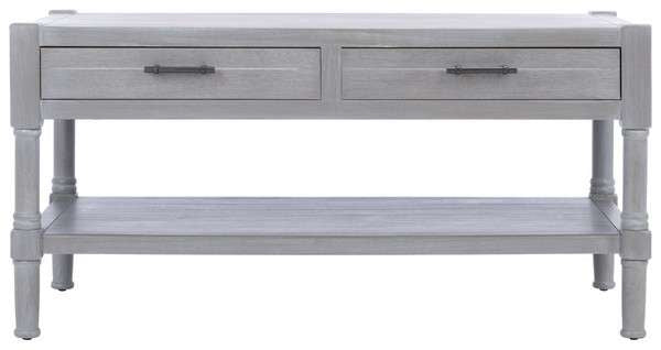 Safavieh Filbert 2 Drawer Coffee Table - White Washed Gray | Coffee Tables | Modishstore - 2