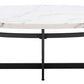 Safavieh Placido Oval Coffee Table - White Marble | Coffee Tables | Modishstore