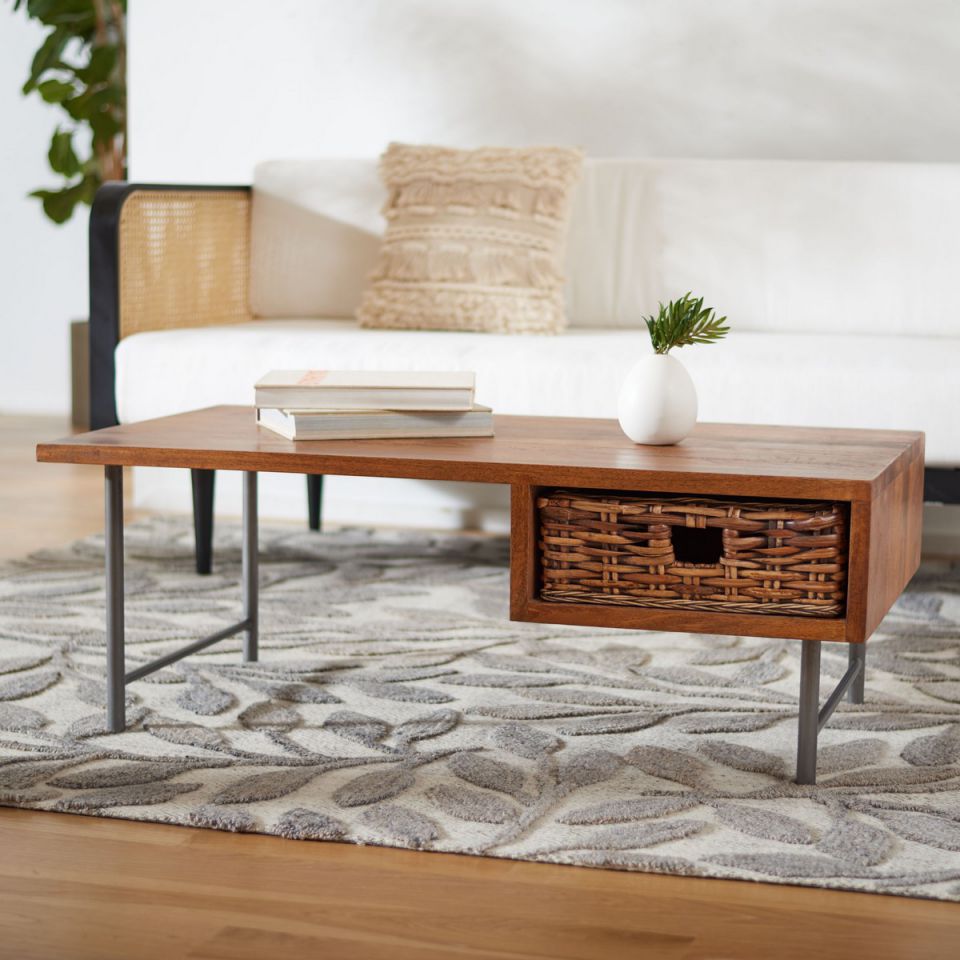 Safavieh Allester 1 Rattan Drawer Coffee Table | Coffee Tables | Modishstore - 2