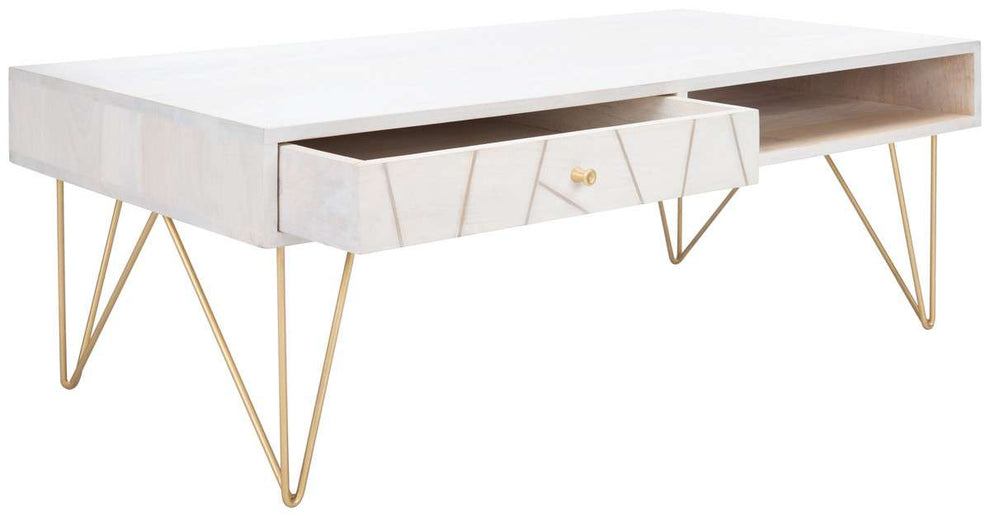 Safavieh Marigold Coffee Table - White Wash | Coffee Tables | Modishstore - 3