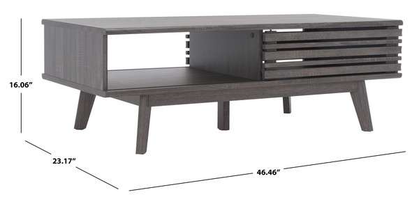 Safavieh Rori 1 Shelf Coffee Table - Distressed Black | Coffee Tables | Modishstore - 4