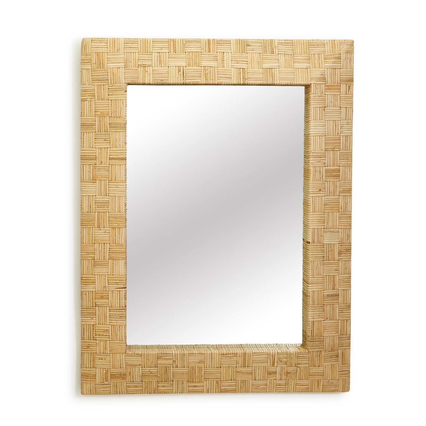 Amanyara Hand Woven Rectangle Rattan Wall Mirror By Two's Company | Mirrors | Modishstore