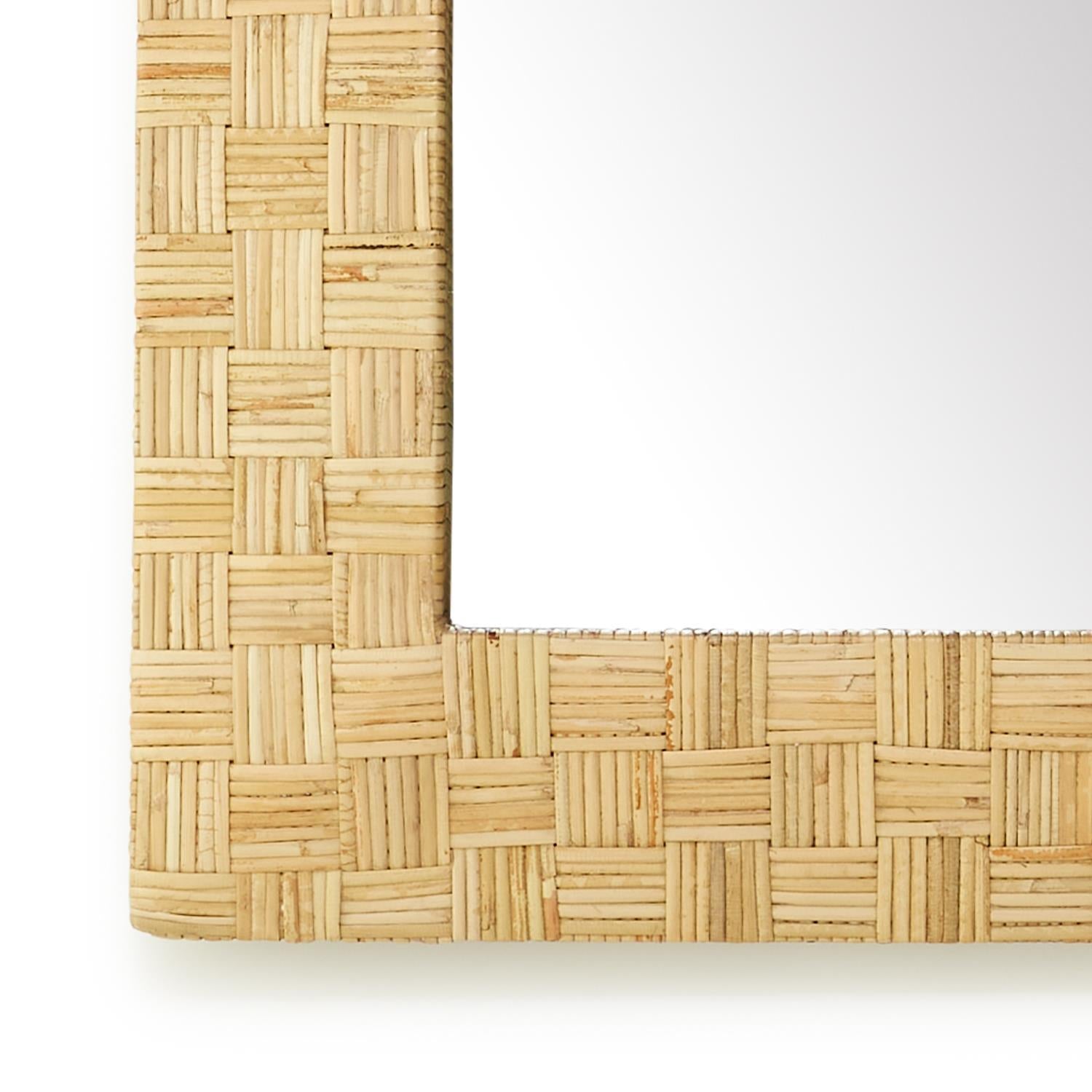 Amanyara Hand Woven Rectangle Rattan Wall Mirror By Two's Company | Mirrors | Modishstore - 3