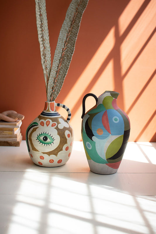 Ceramic Pitcher With Eye By Kalalou | Vases | Modishstore | CPH3496