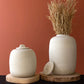 White Ceramic Canisters Set Of 2 By Kalalou | Jars & Canisters | Modishstore - 2