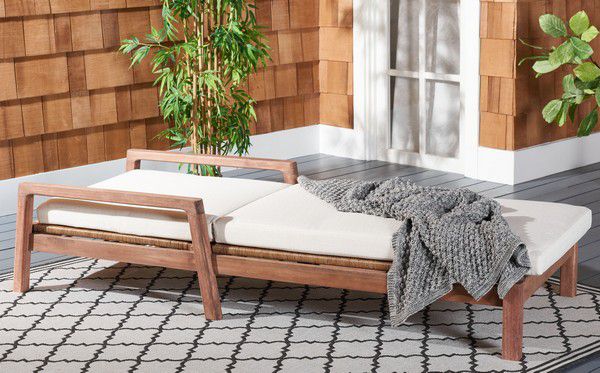 Safavieh Donnamaria Wicker Sun Lounger - Natural | Outdoor Chaise Lounges | Modishstore - 5