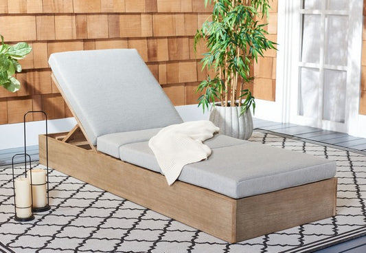 Safavieh Vincent Wood Chaise Lounge Chaise | Outdoor Chaise Lounges | Modishstore