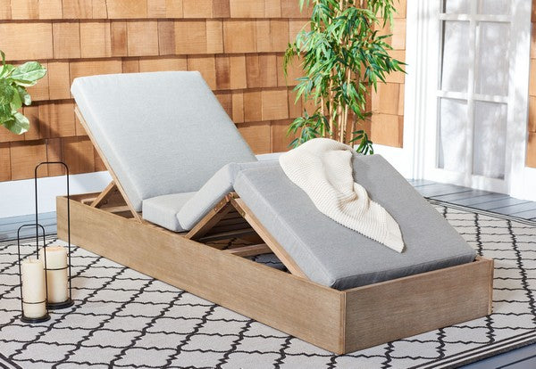 Safavieh Vincent Wood Chaise Lounge Chaise | Outdoor Chaise Lounges | Modishstore - 2