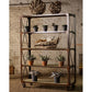 Kalalou Tall Iron And Wood Display With Five Shelves And Iron Casters-2