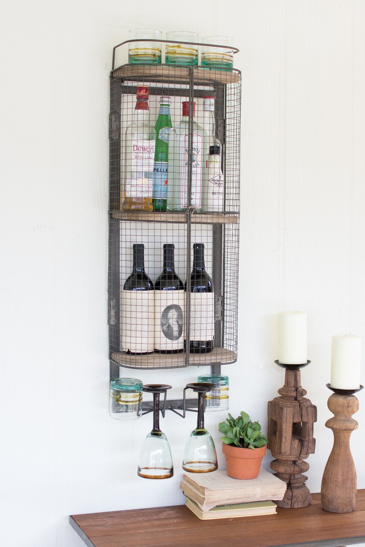 Kalalou Wire Bar Storage Cabinet | Modishstore | Wine Racks