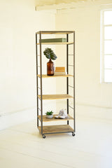 Tall Shelving Unit With Adjustable Recycled Wood Shelves By Kalalou