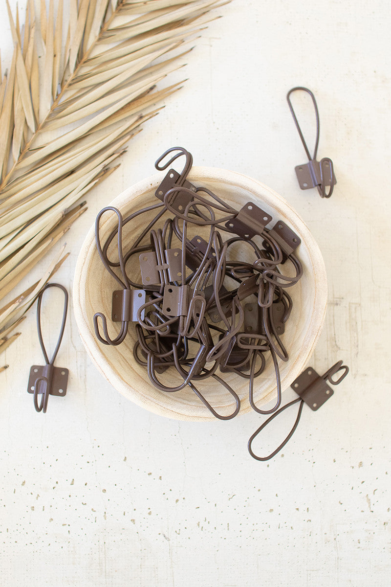 Box Of Twenty-Four Rustic Metal Coat Hooks With Screws By Kalalou |  Hooks & Racks | Modishstore | CQ7576 - 3
