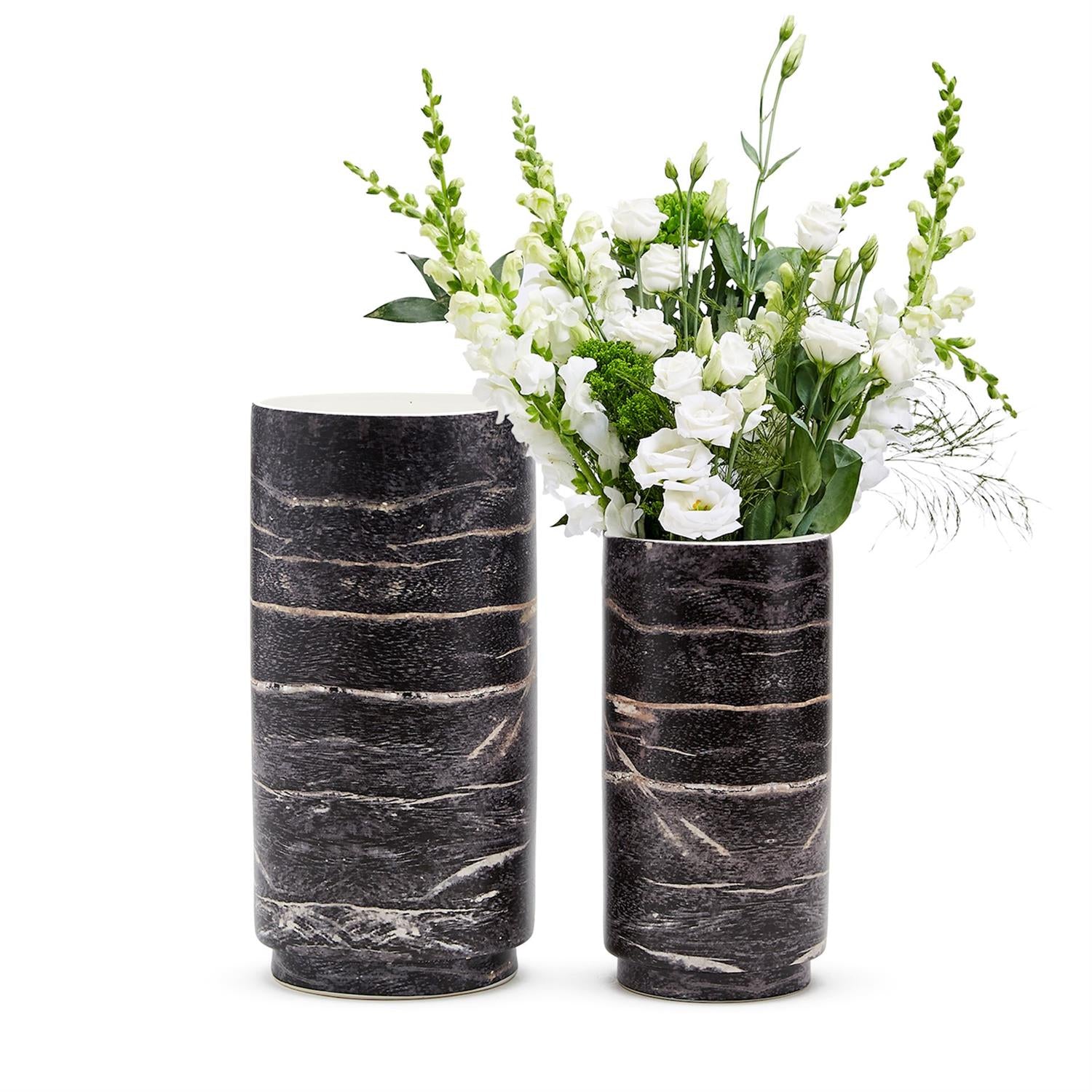 Faux Wood Vase Set Of 2 By Tozai Home | Vases | Modishstore -3