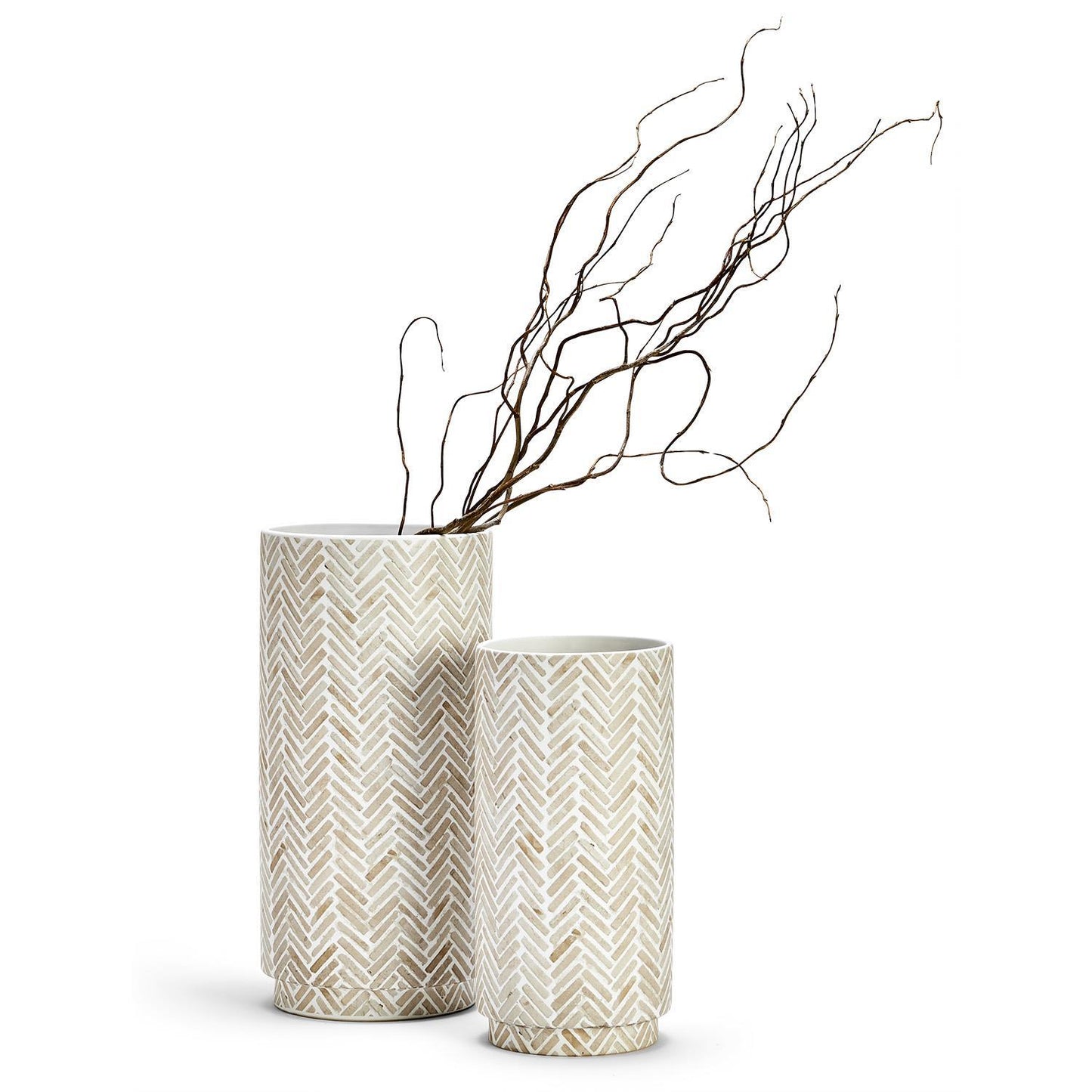Patterns Cylinder Vase Set Of 2 By Tozai Home | Vases | Modishstore