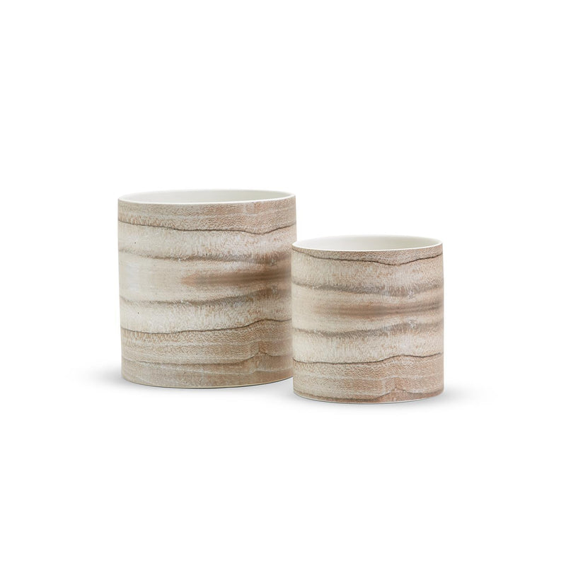 Set of 2 White Oak Planter - Ceramic By Two's Company | Planters, Troughs & Cachepots | Modishstore - 2