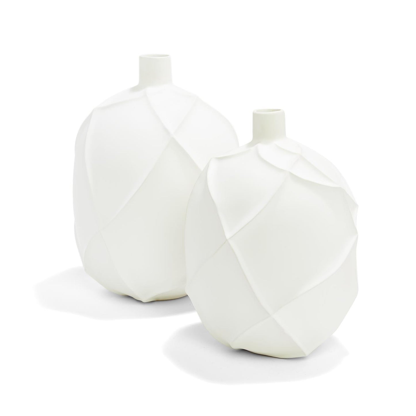 Matte Carved Ridges Vase Set Of 2 By Tozai Home | Vases | Modishstore -4