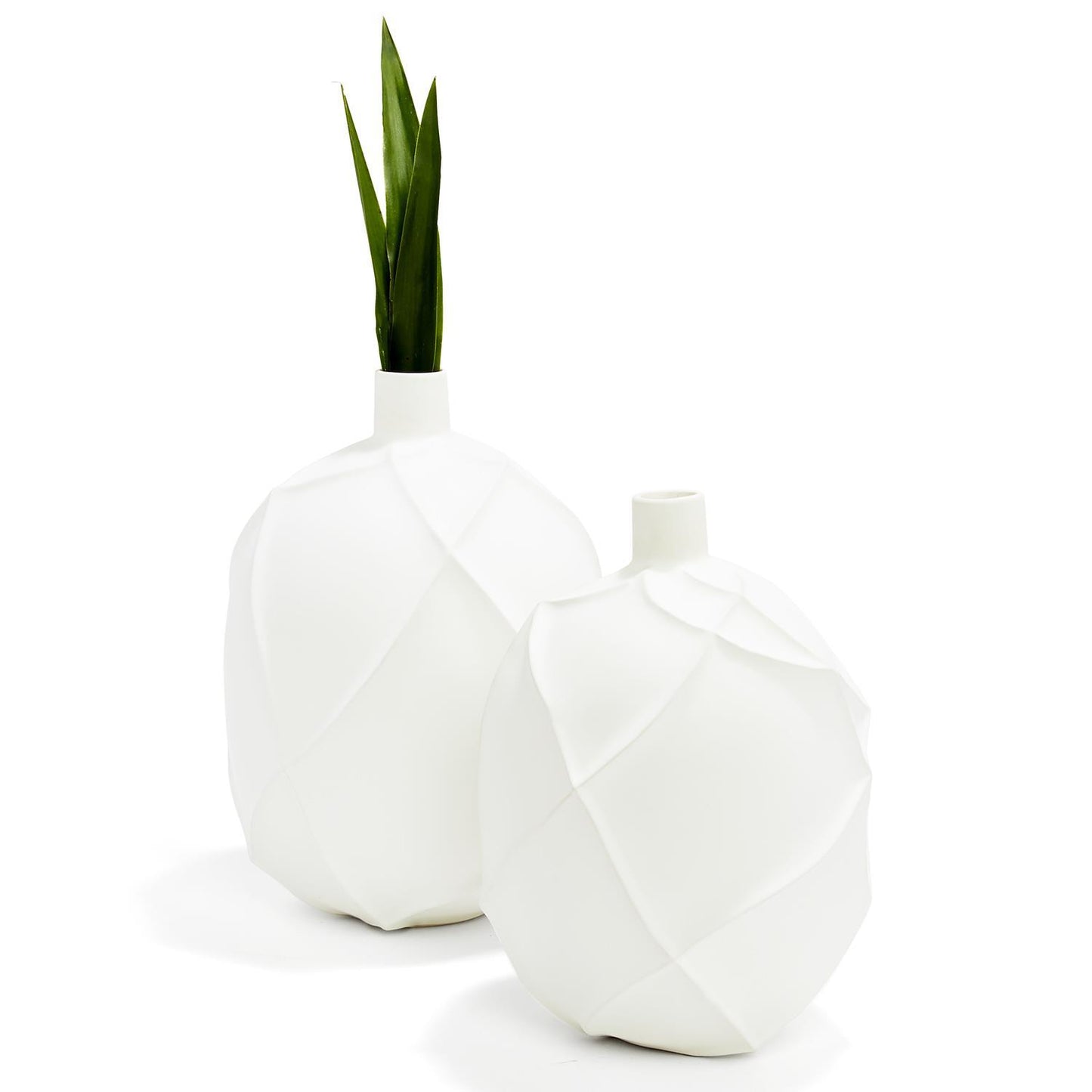 Matte Carved Ridges Vase Set Of 2 By Tozai Home | Vases | Modishstore -3