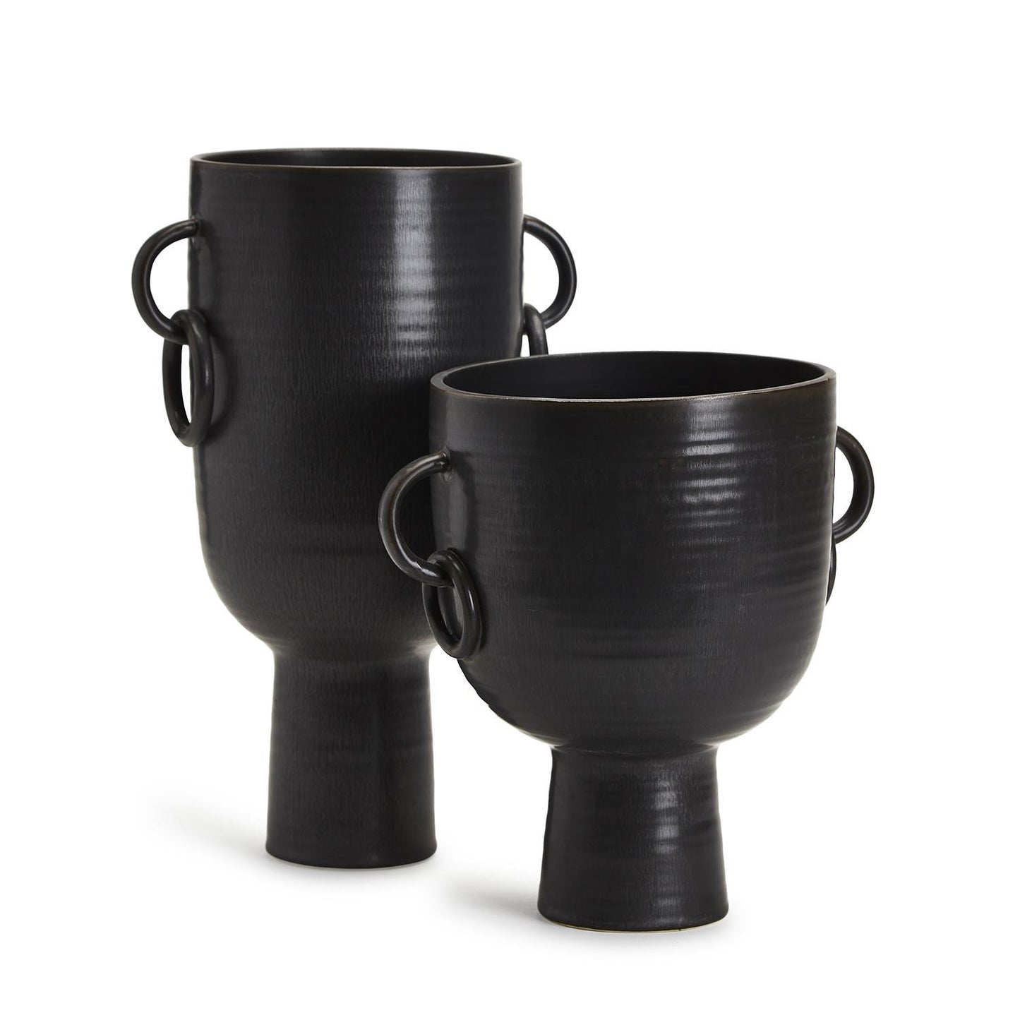Black Glazed Cup Set Of 2 By Tozai Home | Vases | Modishstore -4