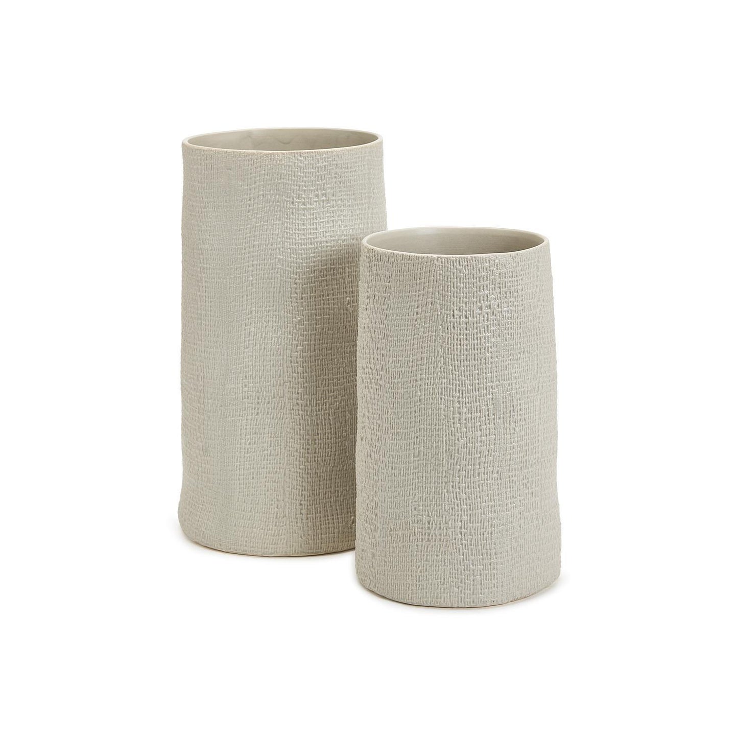 Shitake Beige Tall Cylinder Vase Set Of 2 By Tozai Home | Vases | Modishstore -3