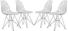 LeisureMod Cresco Molded Eiffel Side Chair, Set of 4