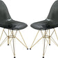 LeisureMod Cresco Molded Eiffel Side Chair with Gold Base, Set of 2 | Side Chairs | Modishstore