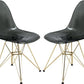 LeisureMod Cresco Molded Eiffel Side Chair with Gold Base, Set of 2 | Side Chairs | Modishstore