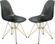 LeisureMod Cresco Molded Eiffel Side Chair with Gold Base, Set of 2 | Side Chairs | Modishstore