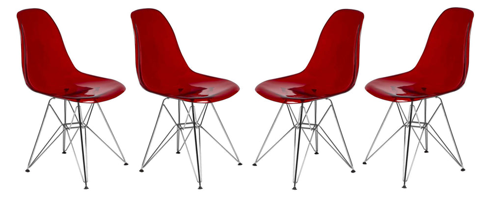 LeisureMod Cresco Molded Eiffel Side Chair, Set of 4 | Side Chairs | Modishstore - 5